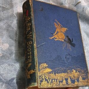 Antique Blue & Gold Illustrated Hardcover Book